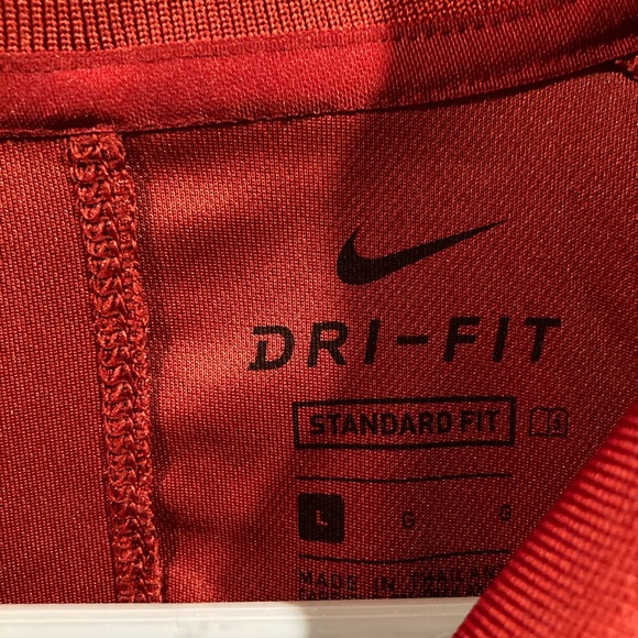 Nike Dri-Fit Red Athletic Polo - Picture 2 of 3